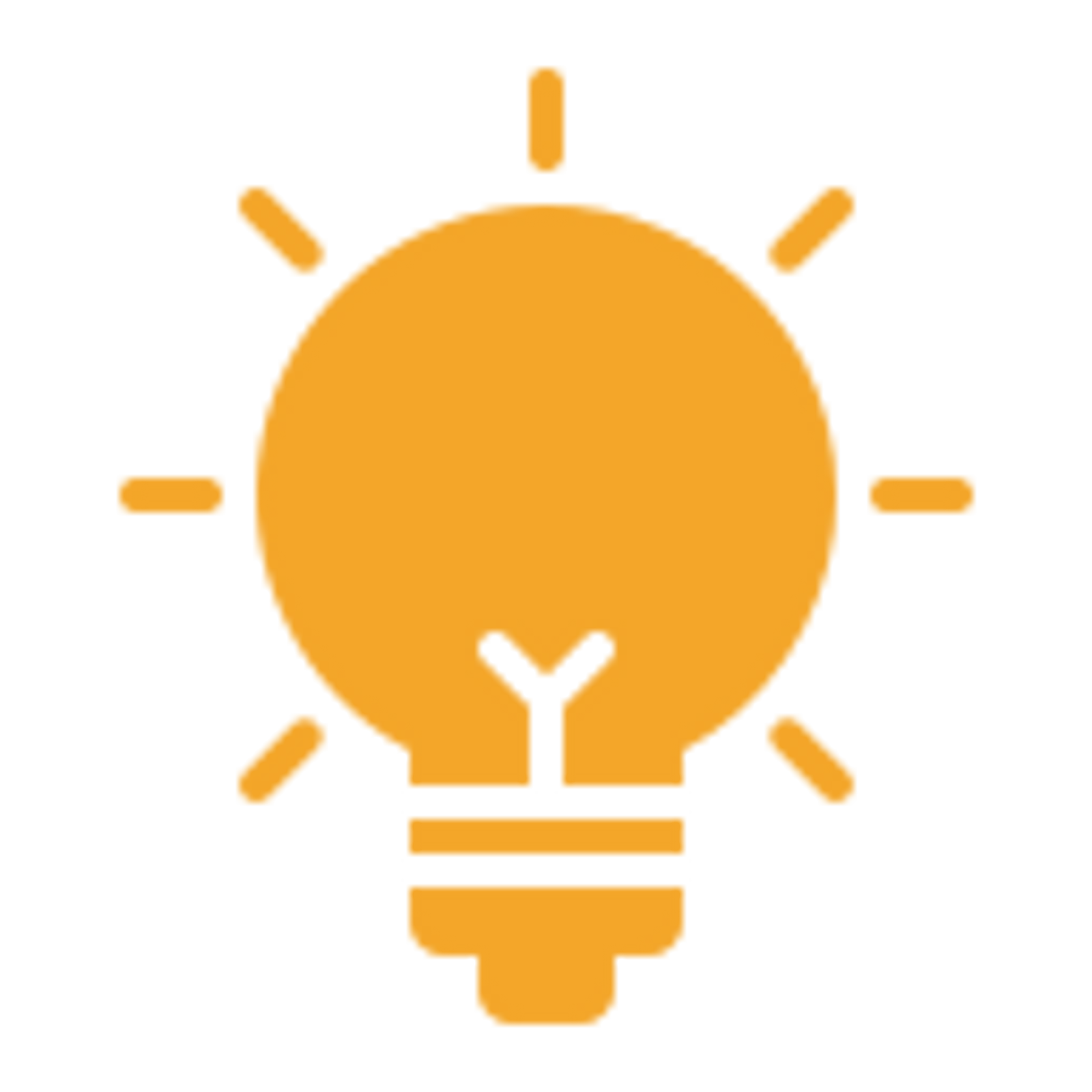 A bright orange lightbulb symbolizes innovation and new ideas in foundation skills training.