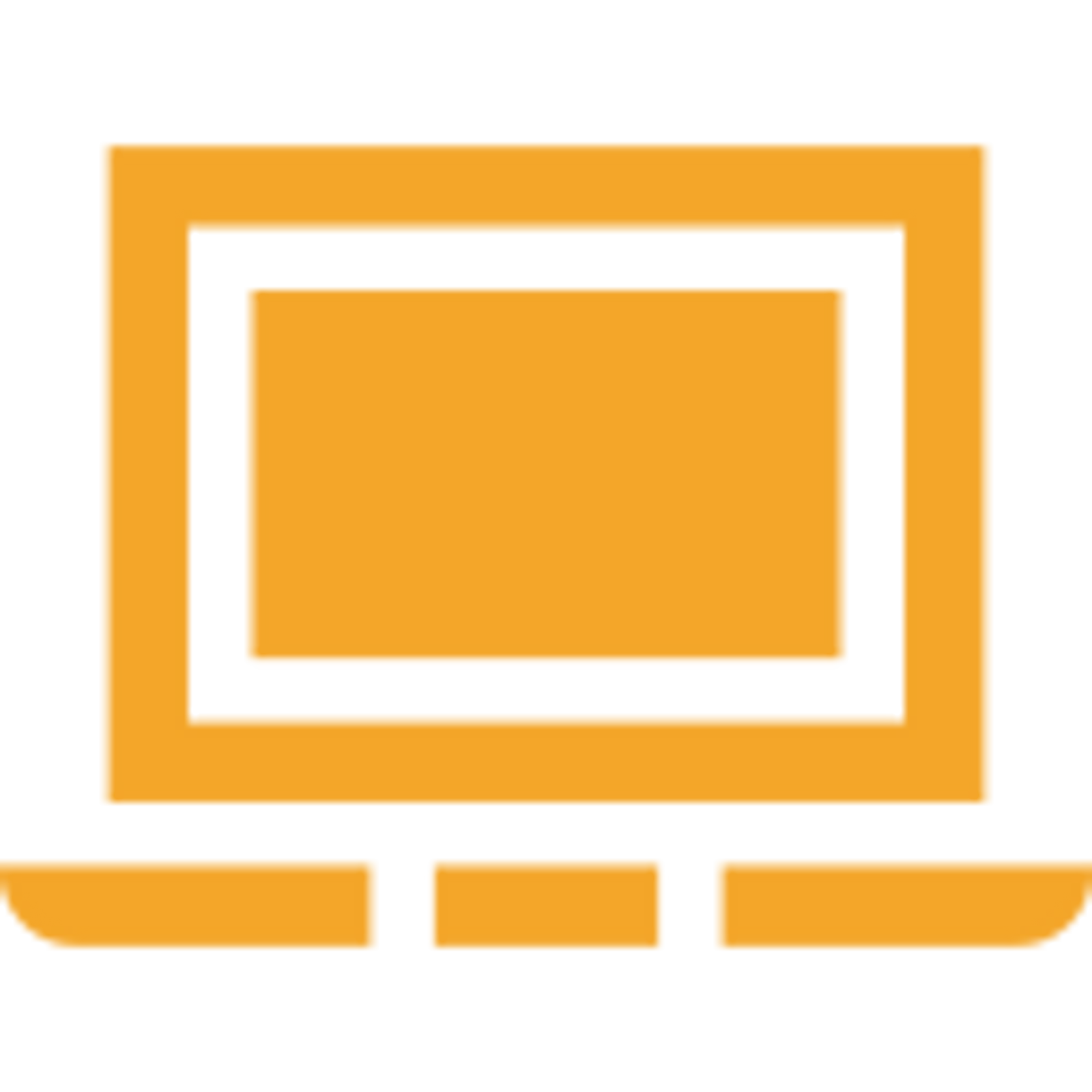 A simple orange laptop icon represents digital literacy and technology.