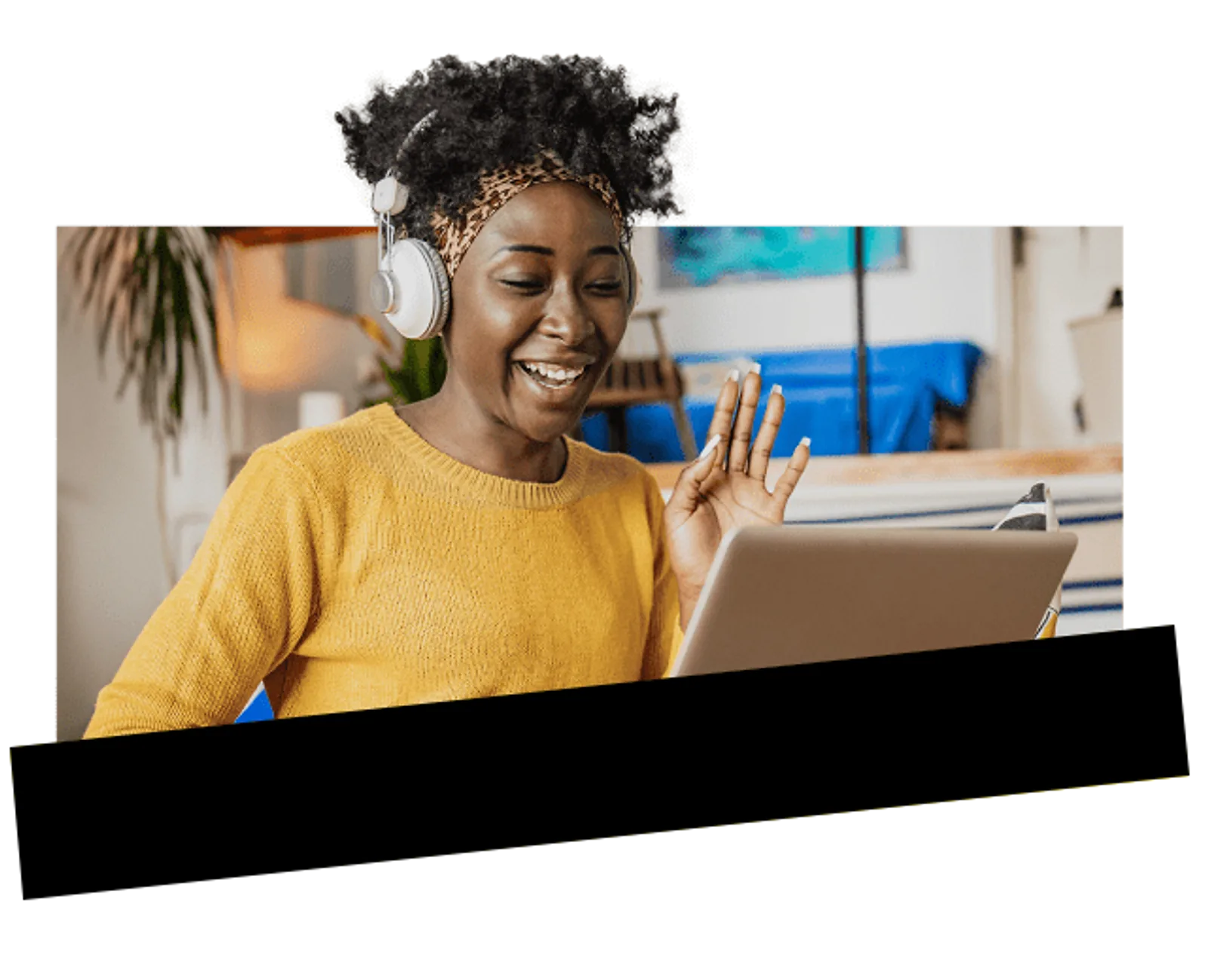 A woman participates in a video call on her laptop, demonstrating CAQA LLND’s support for digital literacy.